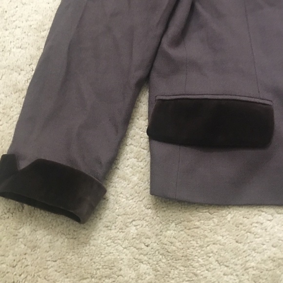 Vintage Kasper for ASL Wool Blazer Jacket Faux Suede Trim VTG Brown Buttons 14 - Picture 7 of 15